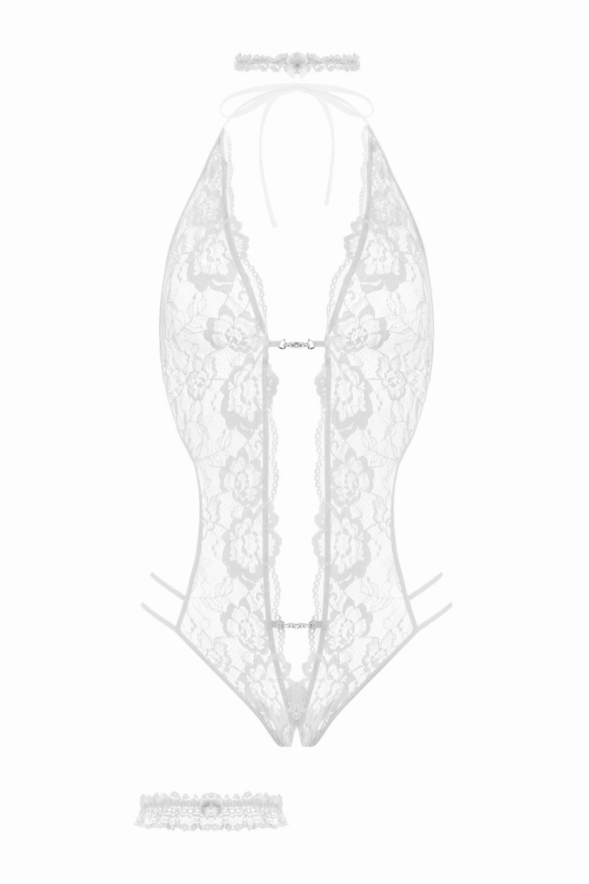 Open crotch Body-Set Renee - White