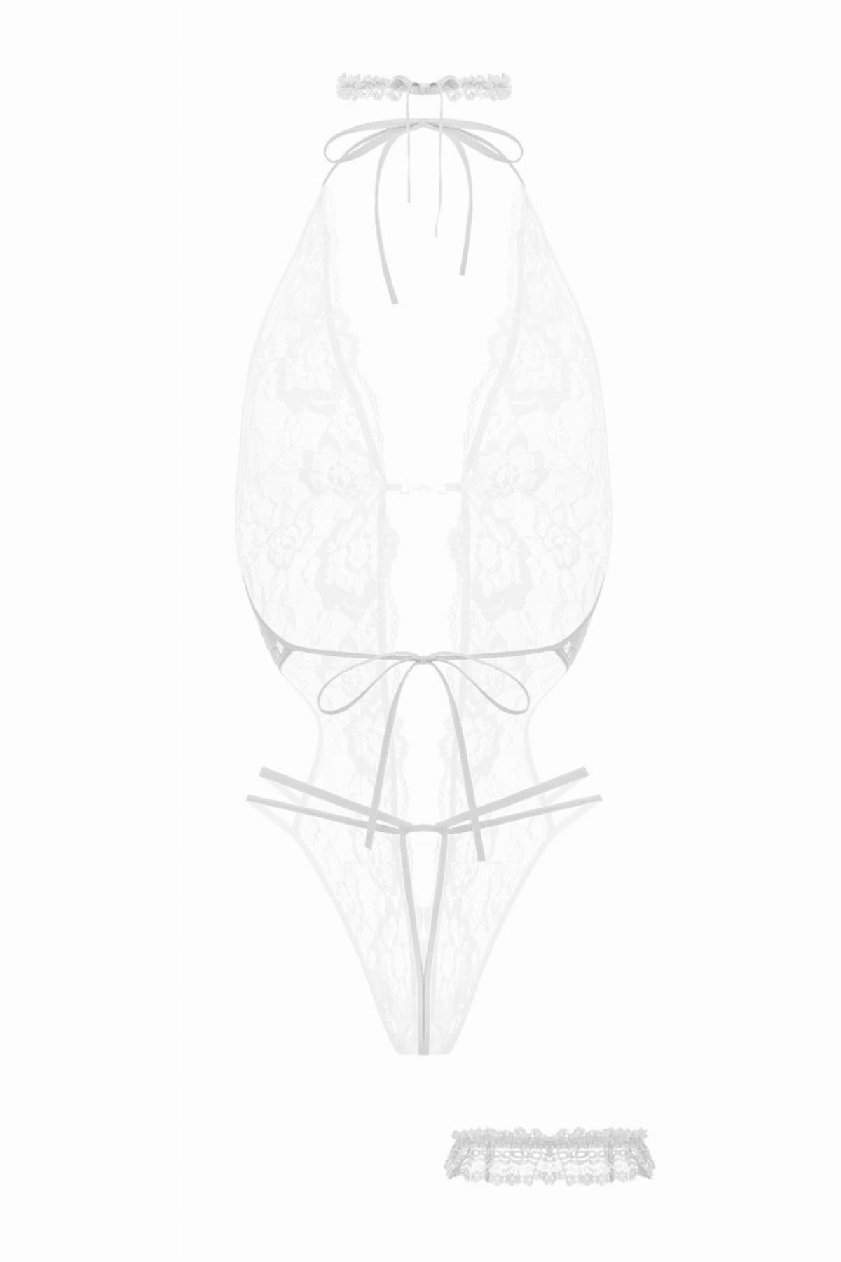 Open crotch Body-Set Renee - White