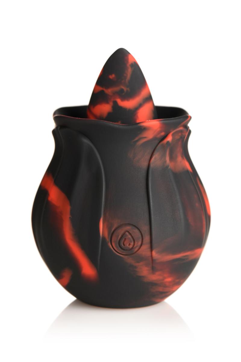 BLOOMGASM - Black Kiss Rimming Rose Vibrator - Red/Black