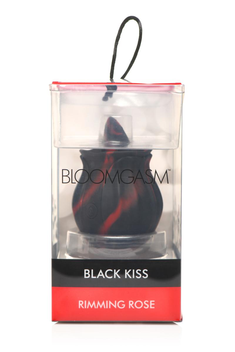 BLOOMGASM - Black Kiss Rimming Rose Vibrator - Red/Black