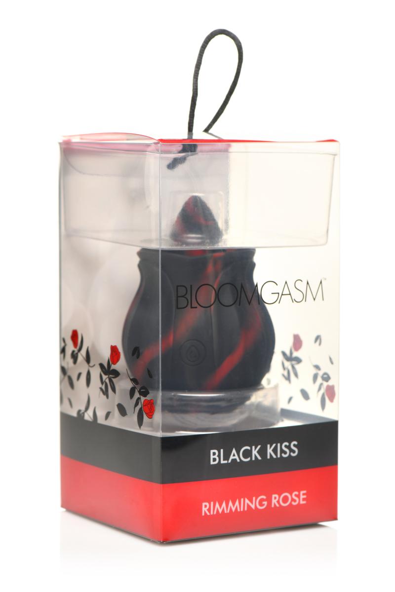 BLOOMGASM - Black Kiss Rimming Rose Vibrator - Red/Black