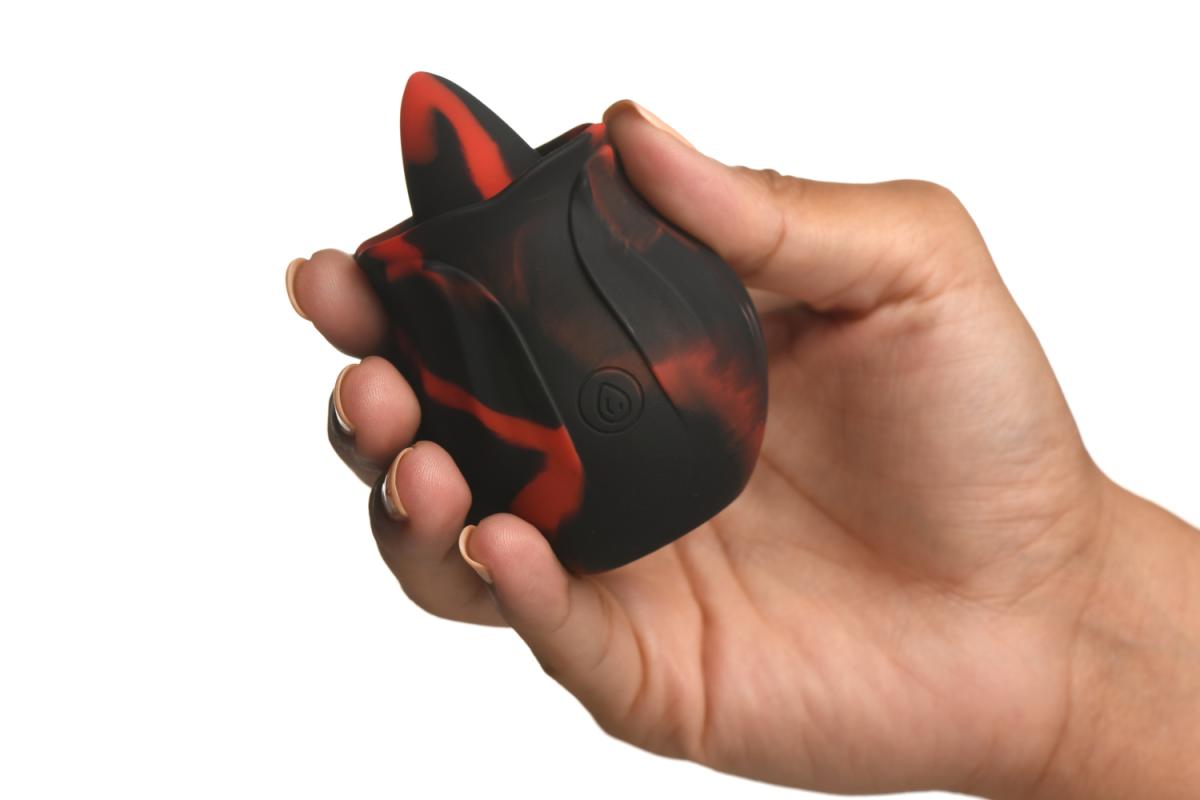 BLOOMGASM - Black Kiss Rimming Rose Vibrator - Red/Black