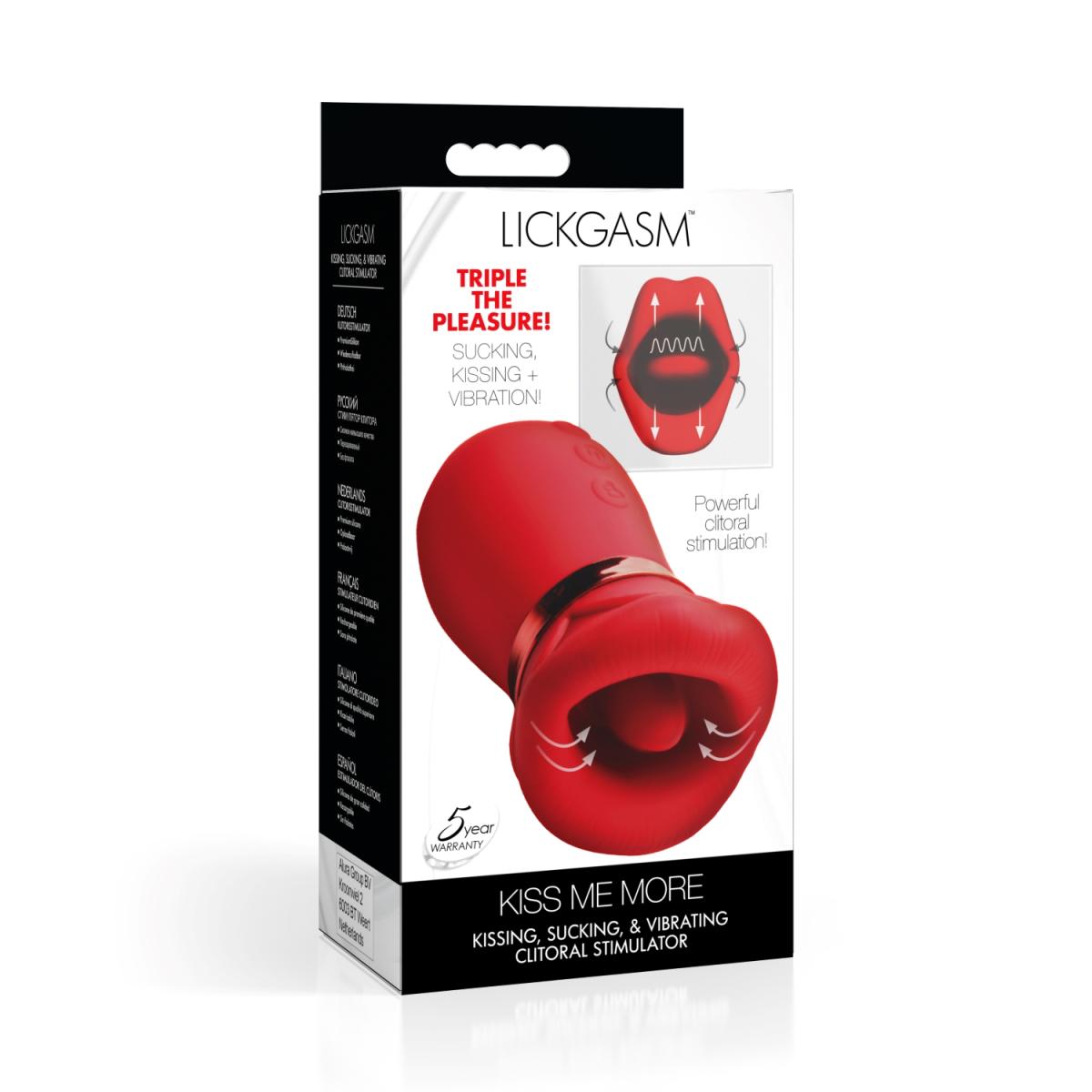 LICKGASM - Kiss Me More Clitoral Stimulator Suction, Vibration & Kissing