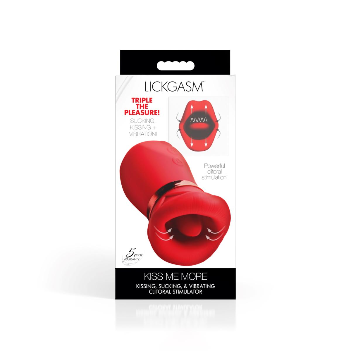 LICKGASM - Kiss Me More Clitoral Stimulator Suction, Vibration & Kissing