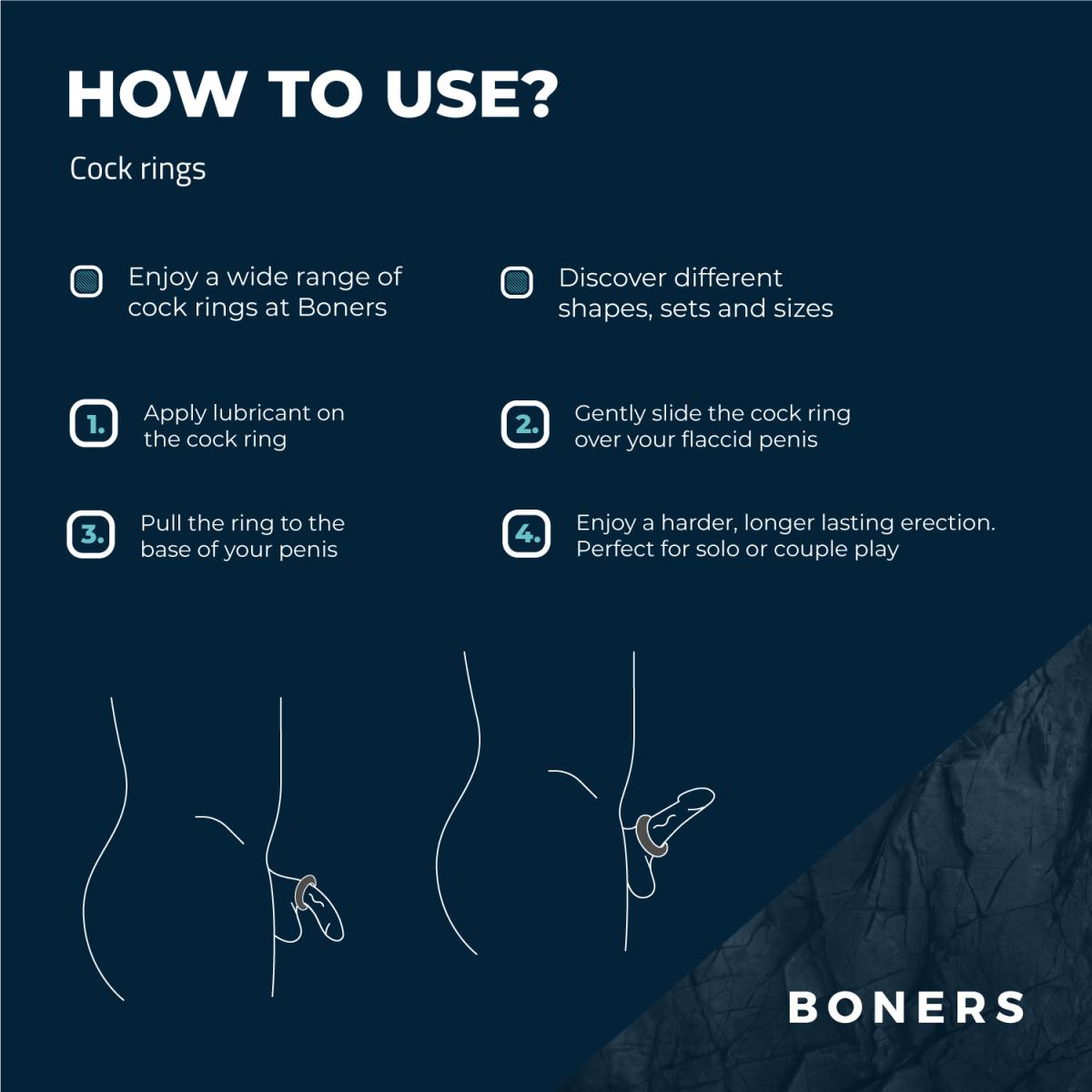 Boners 3-Piece Cock Ring Set - Grey Thin