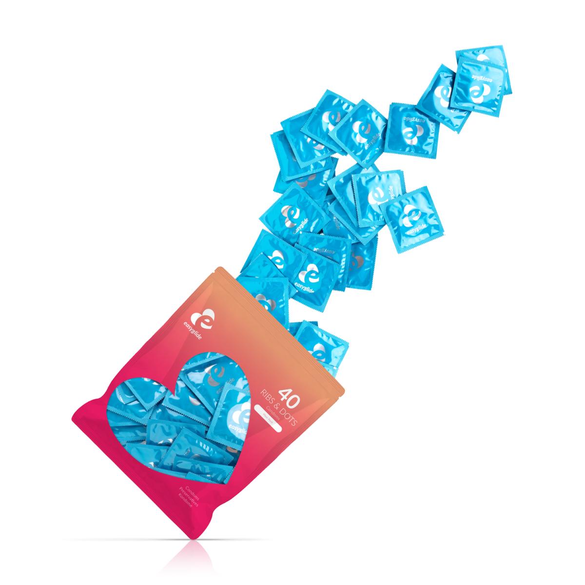 EasyGlide - Ribs and Dots Condoms - 40 pieces