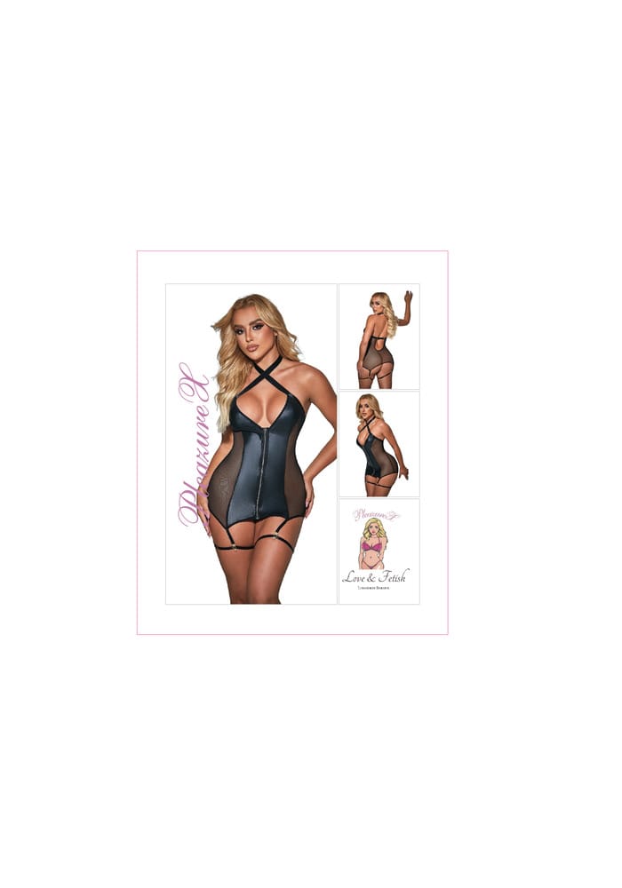 Pleazure X strakke lingerie jurk met rits