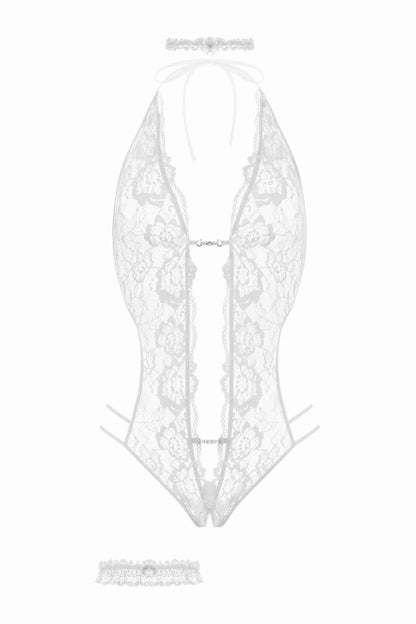 Open crotch Body-Set Renee - White