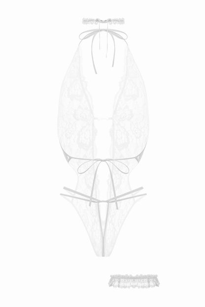Open crotch Body-Set Renee - White