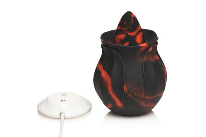 BLOOMGASM - Black Kiss Rimming Rose Vibrator - Red/Black
