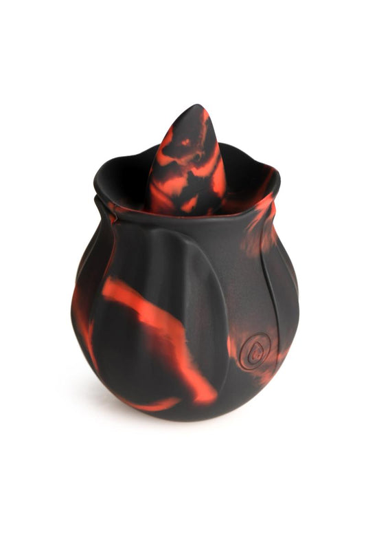 BLOOMGASM - Black Kiss Rimming Rose Vibrator - Red/Black