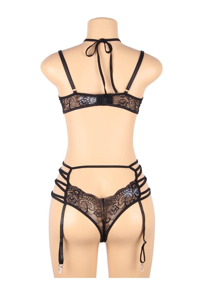 PleazureX uitgesneden lingerie set met kant