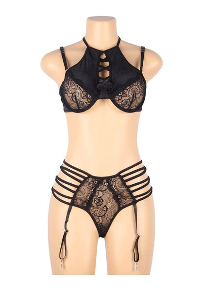 PleazureX uitgesneden lingerie set met kant