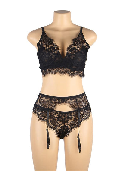 PleazureX kanten lingerie set met kousenband