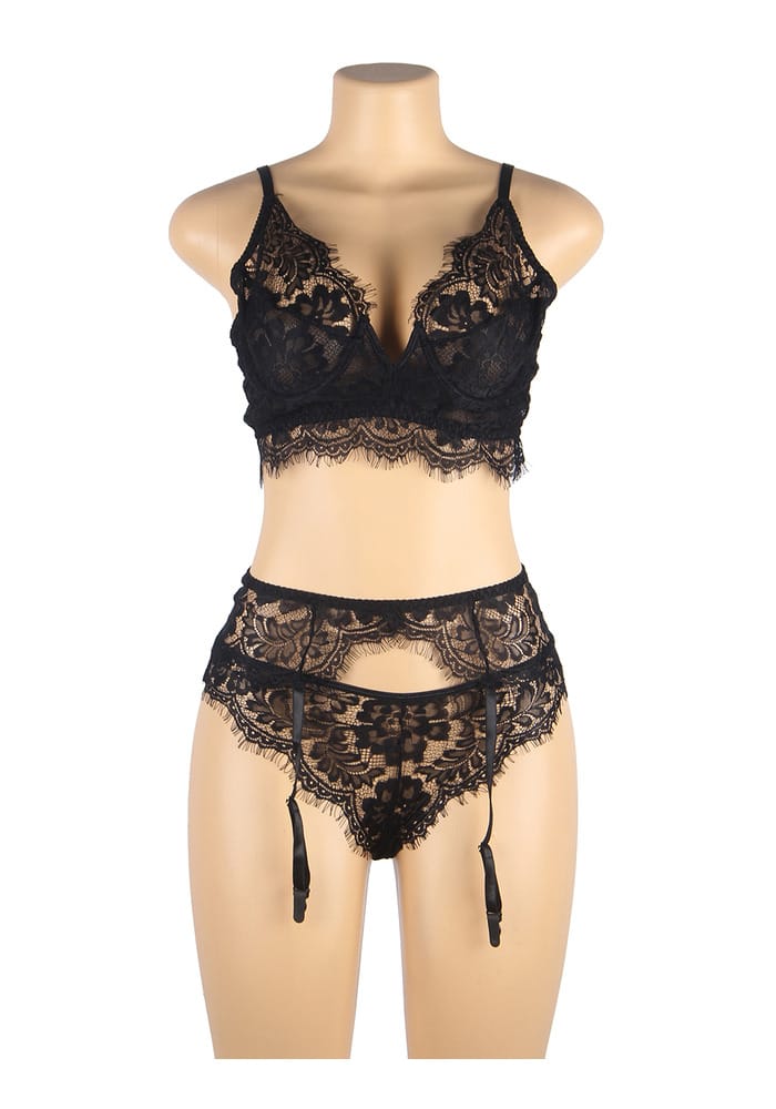 PleazureX kanten lingerie set met kousenband