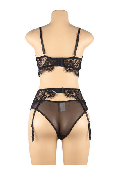 PleazureX kanten lingerie set met kousenband