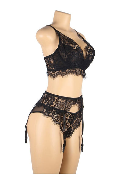 PleazureX kanten lingerie set met kousenband