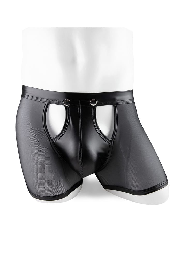 PleazureX Leren boxer met losmakende kruis