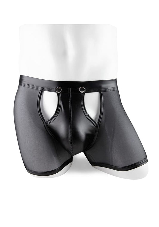 PleazureX Leren boxer met losmakende kruis