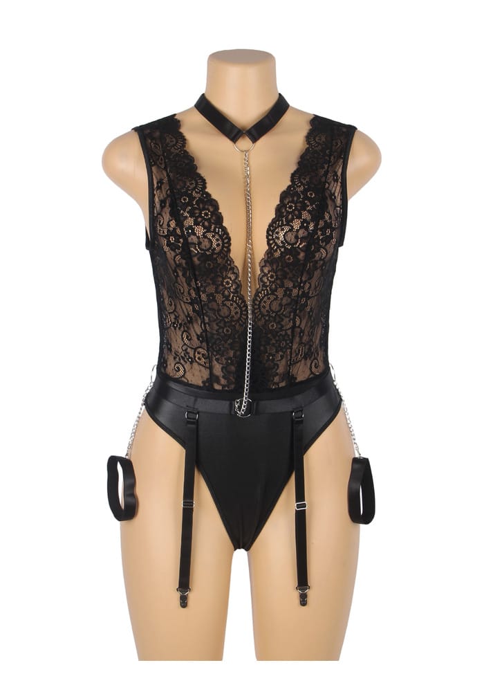PleazureX kanten lingerie bodysuit met boeien