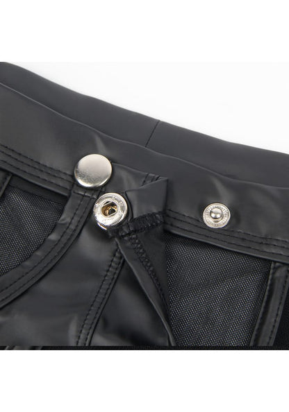 PleazureX Leren boxer met losmakende kruis