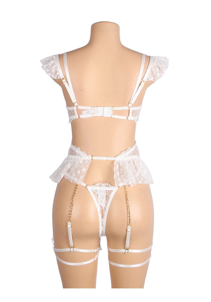 PleazureX sexy kanten lingerie set wit