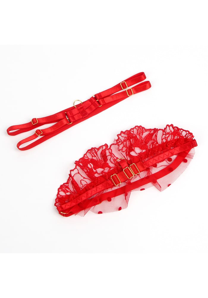 PleazureX sexy kanten lingerie set rood