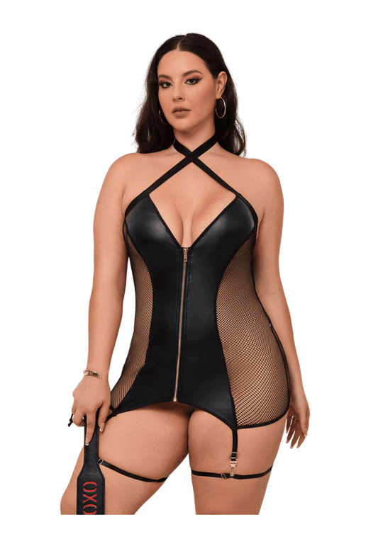 Pleazure X strakke lingerie jurk met rits