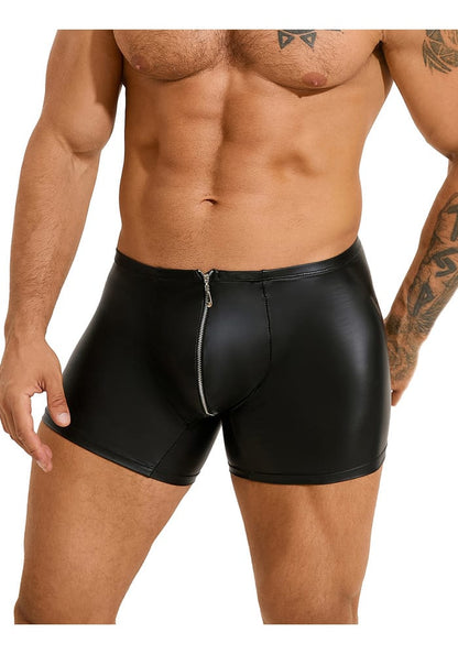 PleazureX leren boxer met rits kruis