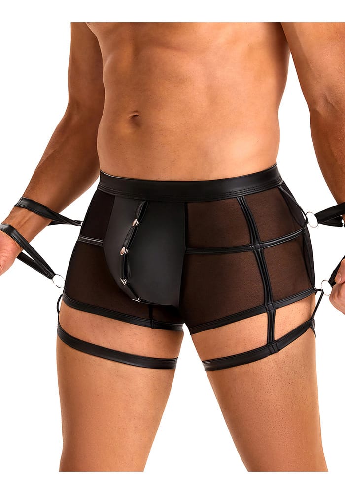 PleazureX leren boxer met boeien