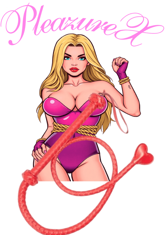 Lange Hartvormige leren zweep rood