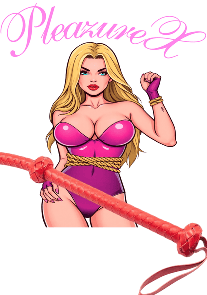 Lange Hartvormige leren zweep rood