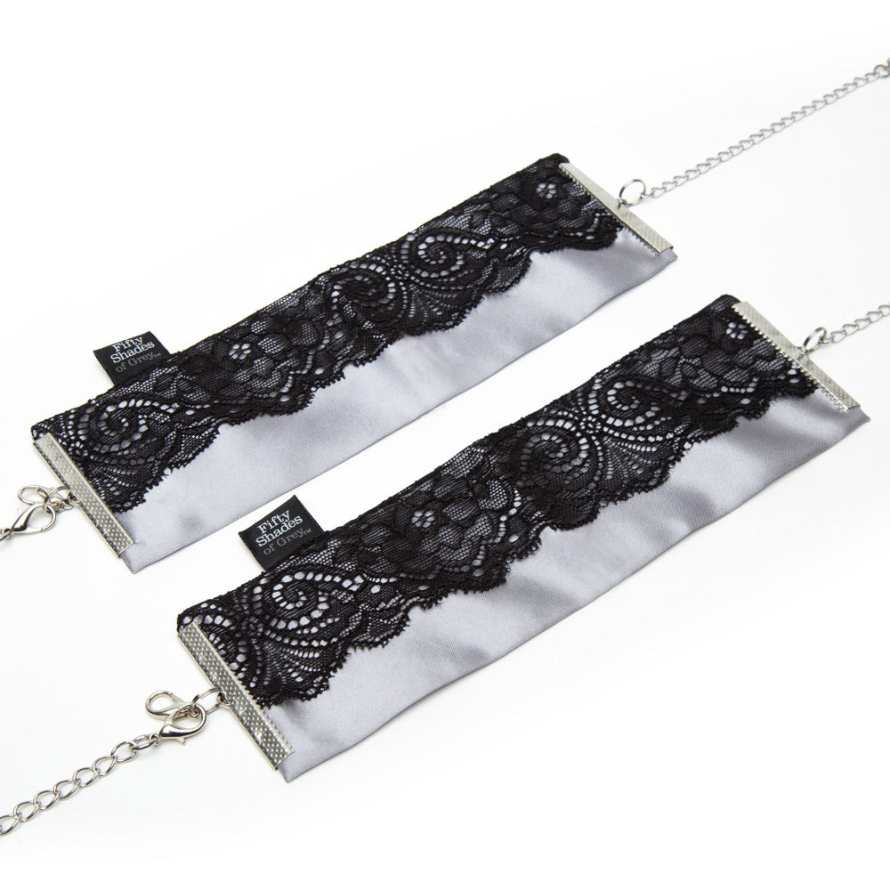 Play Nice Satin &amp; Lace Wrist Cuffs