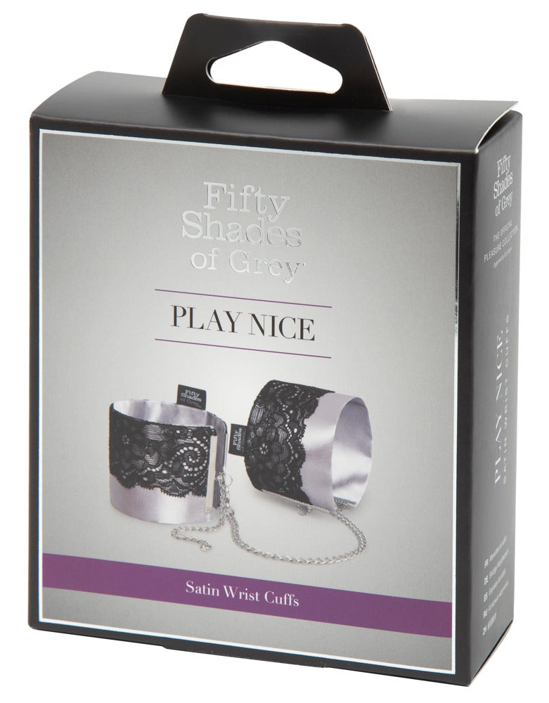 Play Nice Satin &amp; Lace Wrist Cuffs
