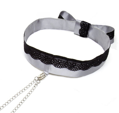 Play Nice Satin Collar &amp; Nipple Clamps