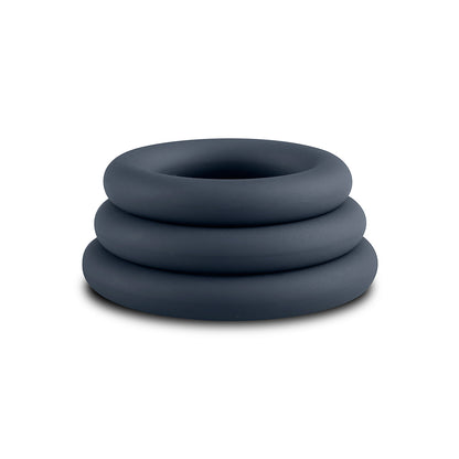 Boners 3-Piece Cock Ring Set - Grey Thin