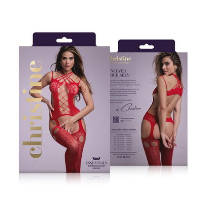 Erotic Suspender bodystocking Jasmina- Red