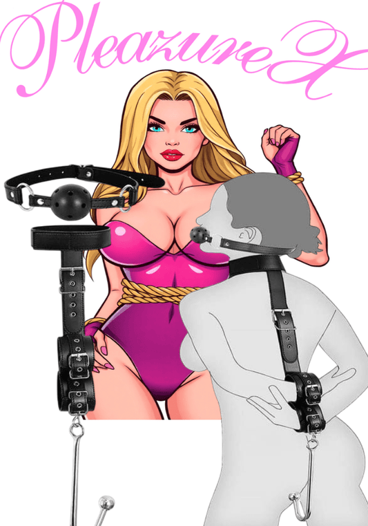 BDSM Anale haak geboeid plus gag ball