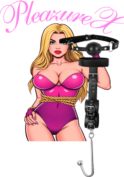 BDSM Anale haak geboeid plus gag ball