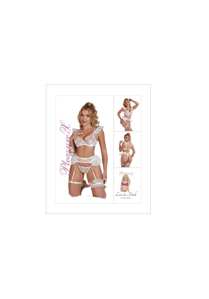 PleazureX sexy kanten lingerie set wit